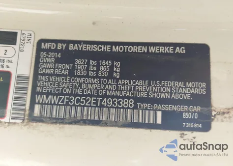 2014 Mini Clubman Cooper z USA, uszkodzony, nr VIN WMWZF3C52ET493388